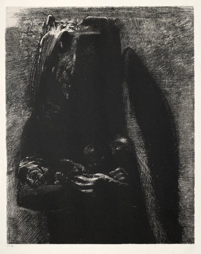 The Temptation of Saint Anthony First Series: It Is the Devil, Bearing Beneath His Two Wings by Odilon Redon