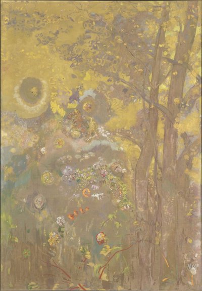 Trees on a Yellow Background, 1901 by Odilon Redon