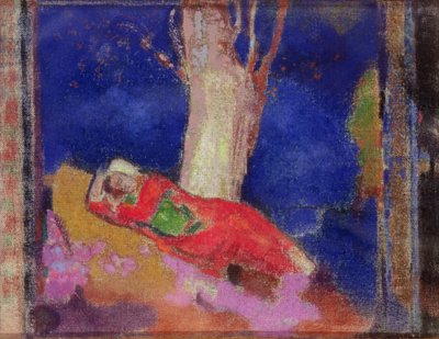 Woman Sleeping under a Tree by Odilon Redon