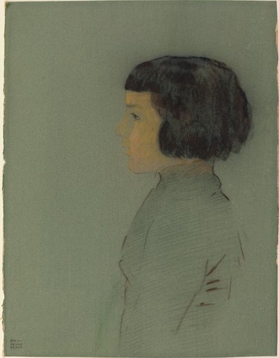 Young Woman in Profile by Odilon Redon