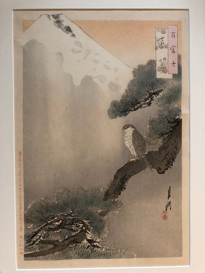 Good Luck Dream with Mount Fuji and a Hawk by Ogata Gekko