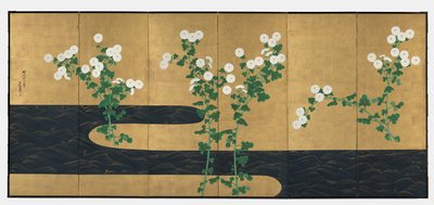 Chrysanthemums by a Stream by Ogata Korin