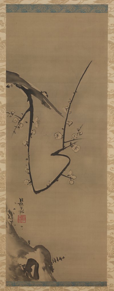 Prunus, hanging scroll, c.1700 by Ogata Korin