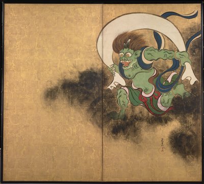 The Wind God (Right Part of Two-Fold Screens Wind God and Thunder God) by Ogata Korin