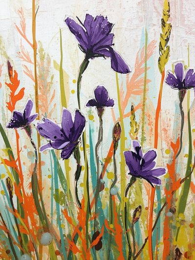 Vibrant Purple Meadow by Ohkimiko
