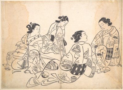 Group of Four Women by Okumura Masanobu