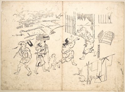 Woman Pursuing Sparrow by Okumura Masanobu