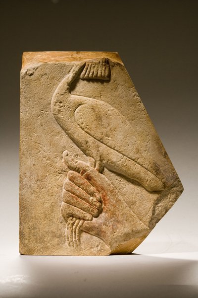 Relief Fragment of an Akh Bird by Old Kingdom Egyptian