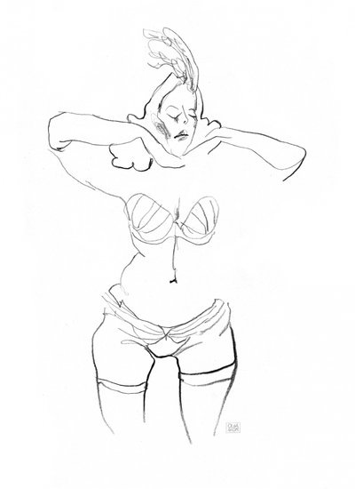Sensual Lingerie Drawing by Olga Skomorokhova