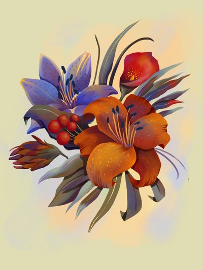 Vibrant Floral Bouquet by Olga Skomorokhova