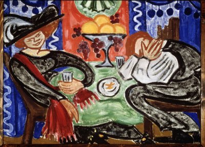 In A Cafe. Painting by Olga Vladimirovna Rozanova (1886-1918) by Olga Wladimirowna  Rosanowa