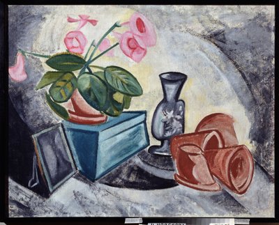 Still Life with Pink Flowers by Olga Wladimirowna  Rosanowa