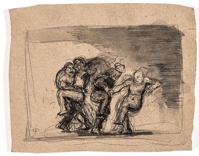 Two Pairs Fighting, to the Left: Jacob and the Angel by Oluf Hartmann
