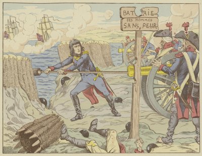 Napoleon loading a cannon like a common soldier at the Siege of Toulon, 1793 by Onfray de Breville Job