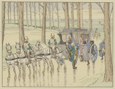Napoleon Meeting Archduchess Marie-Louise of Austria, Who He Must Marry, 27 March 1810 by Onfray de Breville Job
