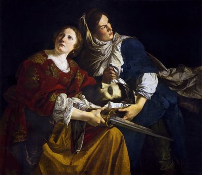 Judith and Her Maidservant with the Head of Holofernes by Orazio Gentileschi
