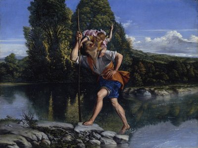 Landscape with Saint Christopher by Orazio Gentileschi