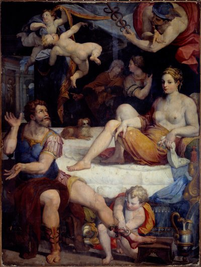 Trojan War: Mercury Orders Aeneas to Abandon Dido. Painting by Orazio Samachini by Orazio Samachini