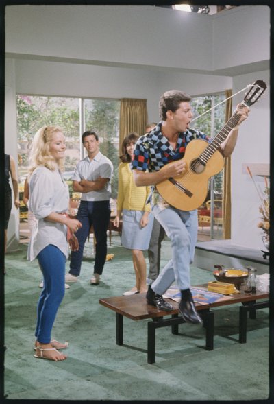 Frankie Avalon and Tuesday Weld on Set of 
