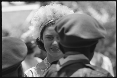 Princess Margaret greeting troops at the celebration of Jamaican independence by Orlando Suero