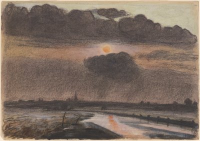 Sunset on the River by Oscar Bluemner