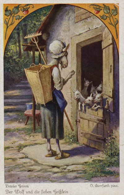 Scene from The Wolf and the Seven Young Kids, by the Brothers Grimm by Oskar Herrfurth