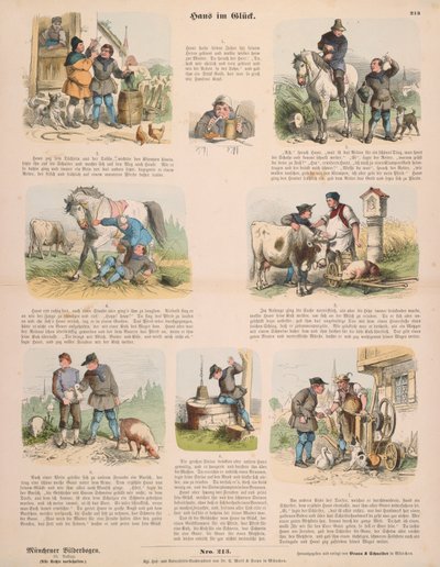 Hans in Luck (after the Brothers Grimm) broadsheet published by Gustav Weise, Stuttgart, 1860 by Oskar Pletsch