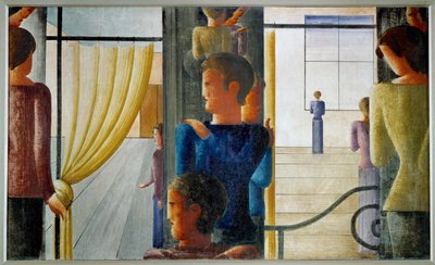 Group of Twelve with Interior by Oskar Schlemmer