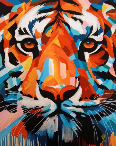 Colorful Abstract Tiger by Osvaldo Russo