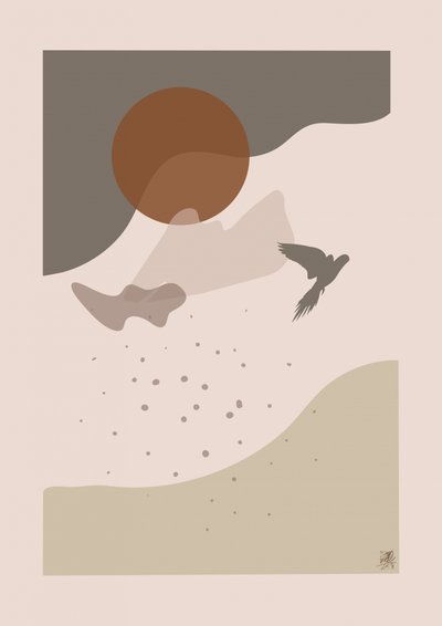 Flying Bird Desert Sun by Osvaldo Russo