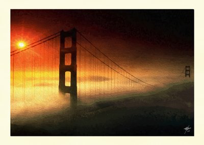 Golden Gate Sunset Fog by Osvaldo Russo