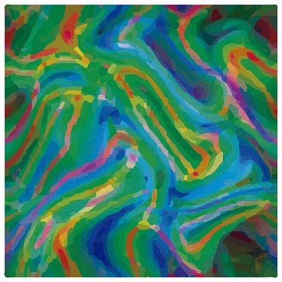 Green Blue Abstract Flow by Osvaldo Russo