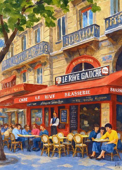 Lively Paris Cafe by Osvaldo Russo