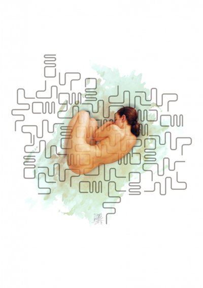 Nude Woman Serene Abstract by Osvaldo Russo