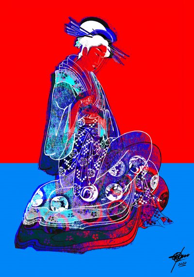Vibrant Geisha Elegance by Osvaldo Russo