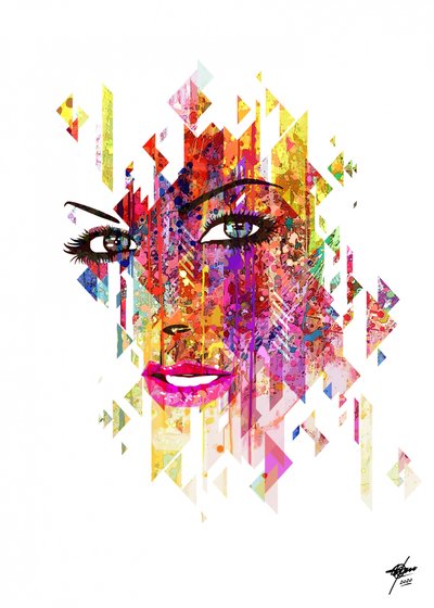 Vibrant Geometric Woman by Osvaldo Russo