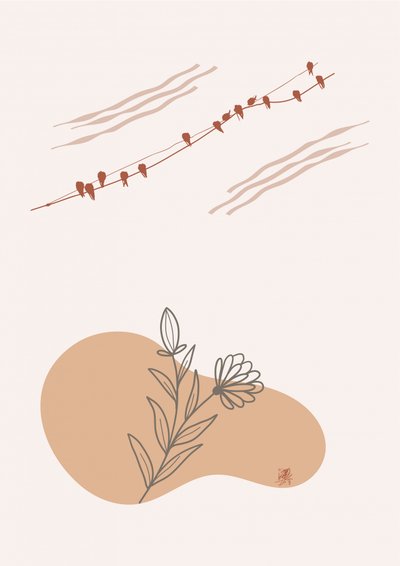 Wired Birds Botanical Harmony by Osvaldo Russo