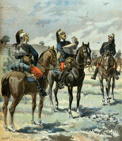 French Dragoons Communicating with Carrier Pigeons by Oswaldo Tofani