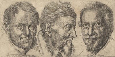 Three portraits possibly representing Camillo Graffico, Ercole Pedemonte and Antoni by Ottavio Mario Leoni