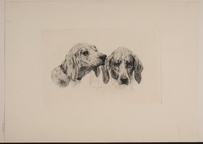 Two Dog Heads by Otto Bache