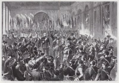 Proclamation of King Wilhelm I of Prussia as Emperor of Germany, Hall of Mirrors, Palais de Versailles, France by Otto Edmund Guenther