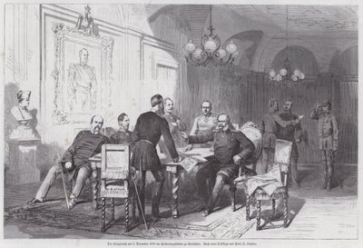 Prussian Army Commanders Holding a Council of War in Versailles, Franco-Prussian War, 6 December 1870 by Otto Johann Heinrich Heyden