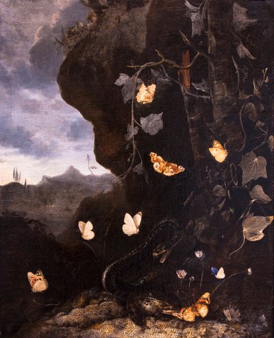 Snakes, Toads and Butterflies by Otto Marseus van Schrieck
