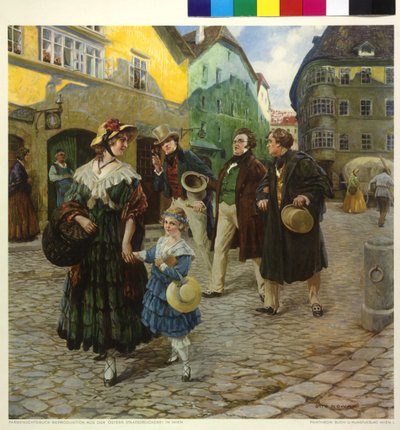 Franz Schubert at a Stroll with Friends by Otto Robert Nowak