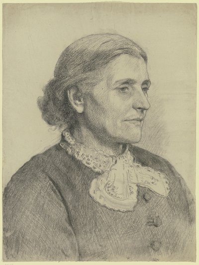 Portrait of an Older Lady Facing Right by Otto Scholderer