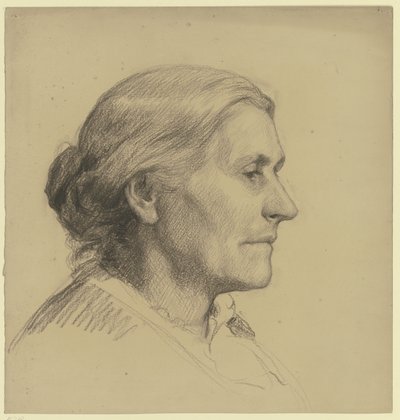 Portrait of an Older Lady Facing Right by Otto Scholderer