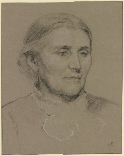 Portrait of an Elderly Lady Facing Right by Otto Scholderer