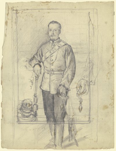 Portrait of a Man in Uniform by Otto Scholderer