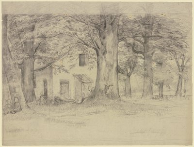 House Behind Trees by Otto Scholderer