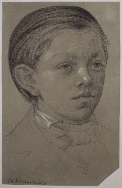 Child Portrait of Wilhelm Amandus Beer by Otto Scholderer